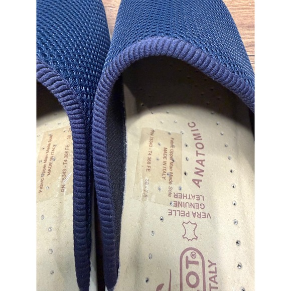 Fly Flot Navy Blue Mesh Anti-Shock Anatomic Clogs Mules Italy Womens 38 7.5 - Picture 8 of 8